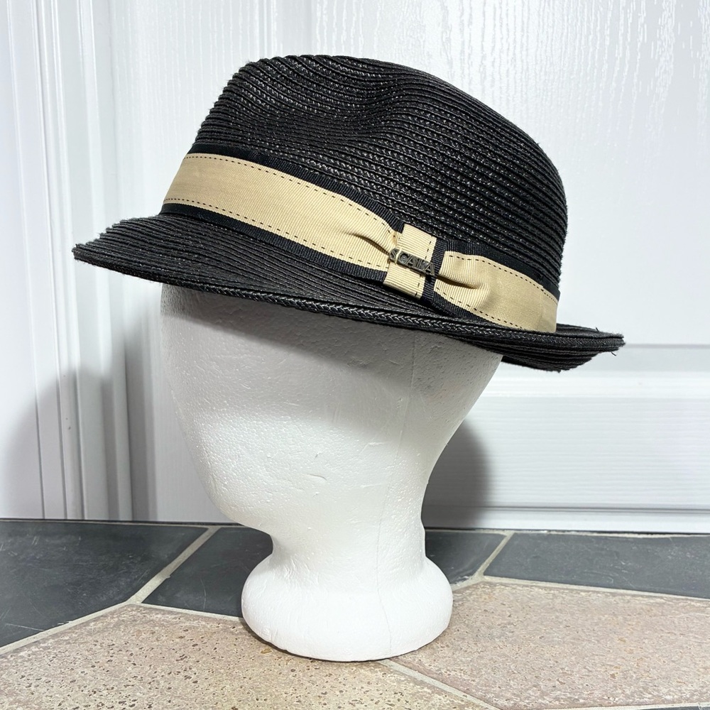 Scala Classico Handmade Straw Fedora Black Size Women’s L/XL